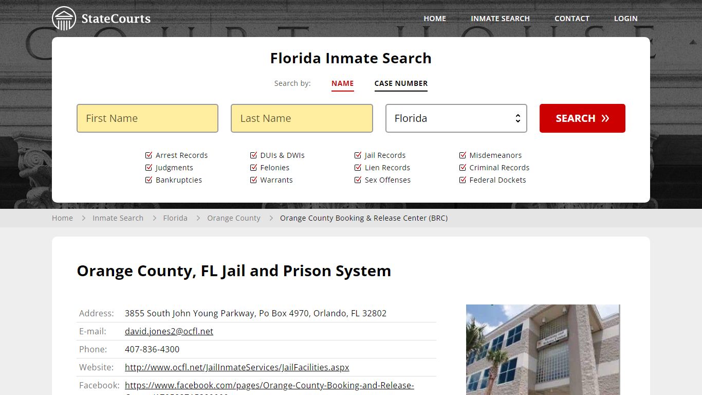 Orange County Booking & Release Center (BRC) Inmate Records Search ...